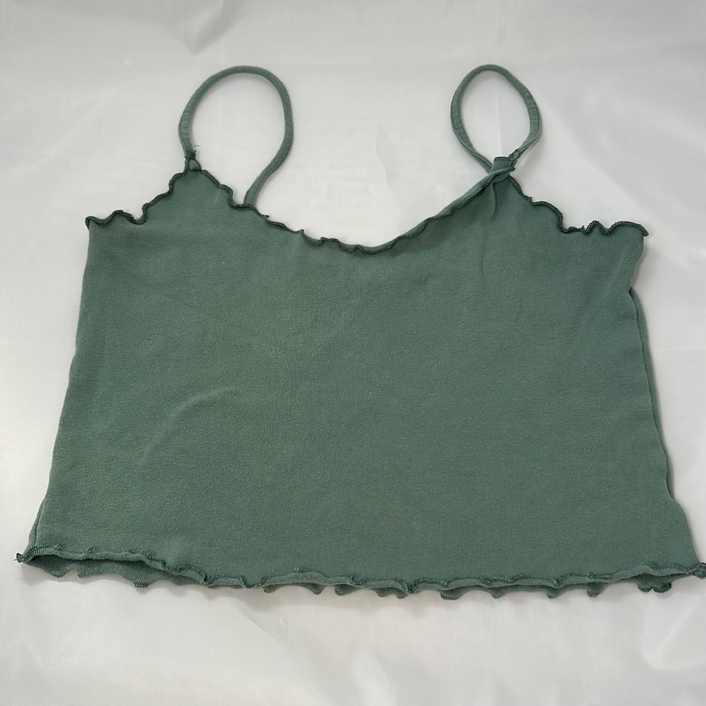 Green topshop crop top size us 8